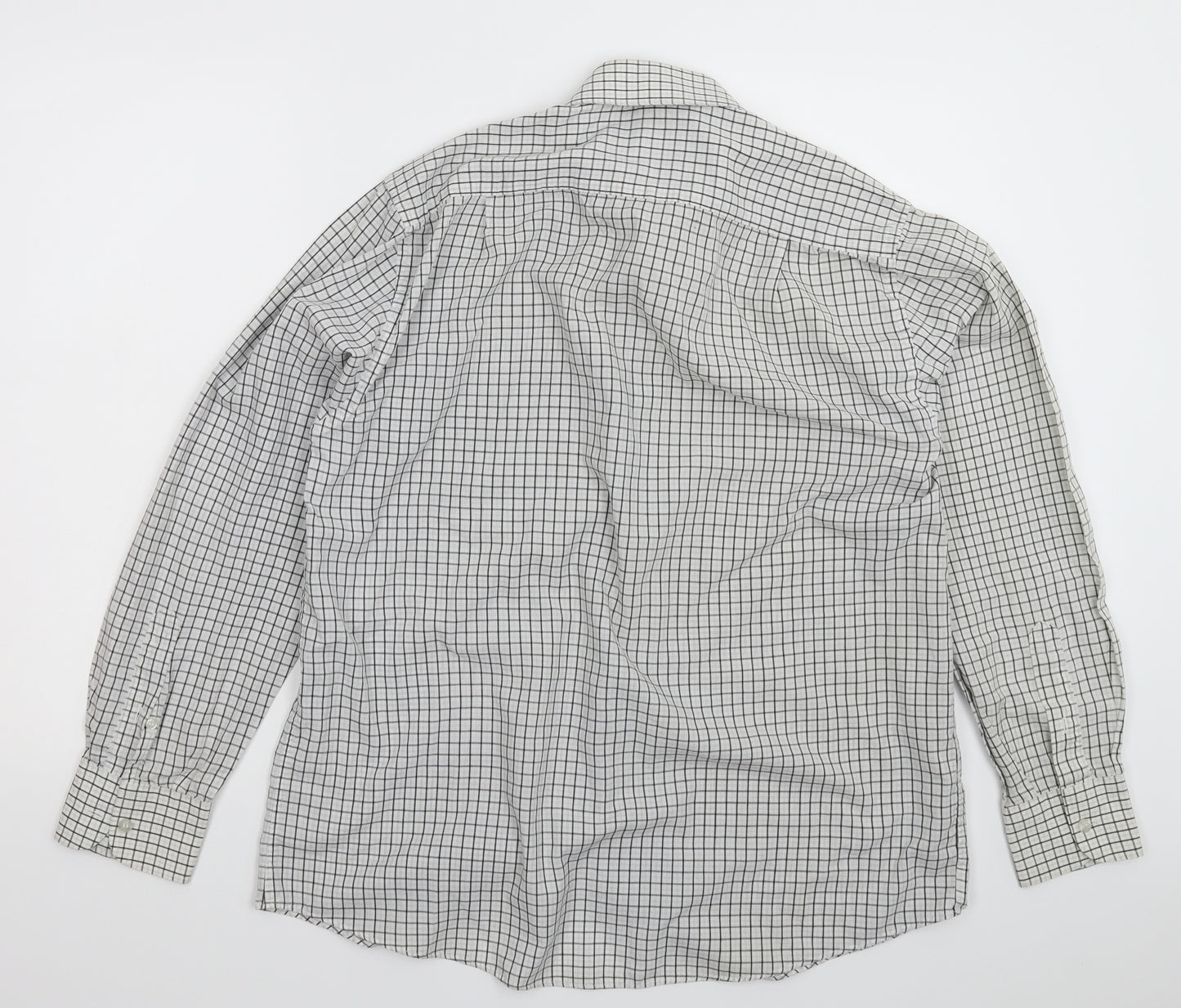 Marks and Spencer Mens White Check   Dress Shirt Size 15.5
