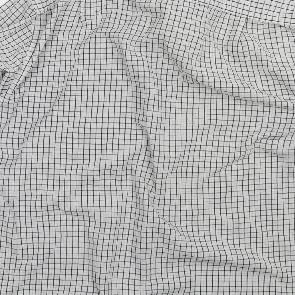 Marks and Spencer Mens White Check   Dress Shirt Size 15.5