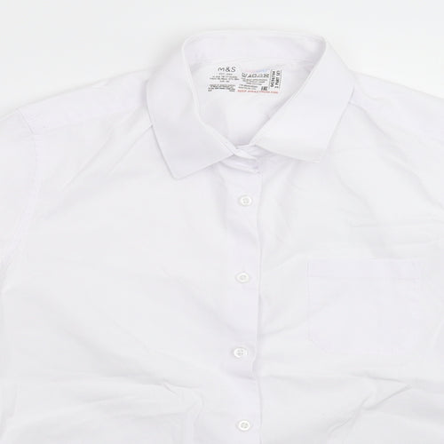 Marks and Spencer Girls White   Basic Button-Up Size 16 Years