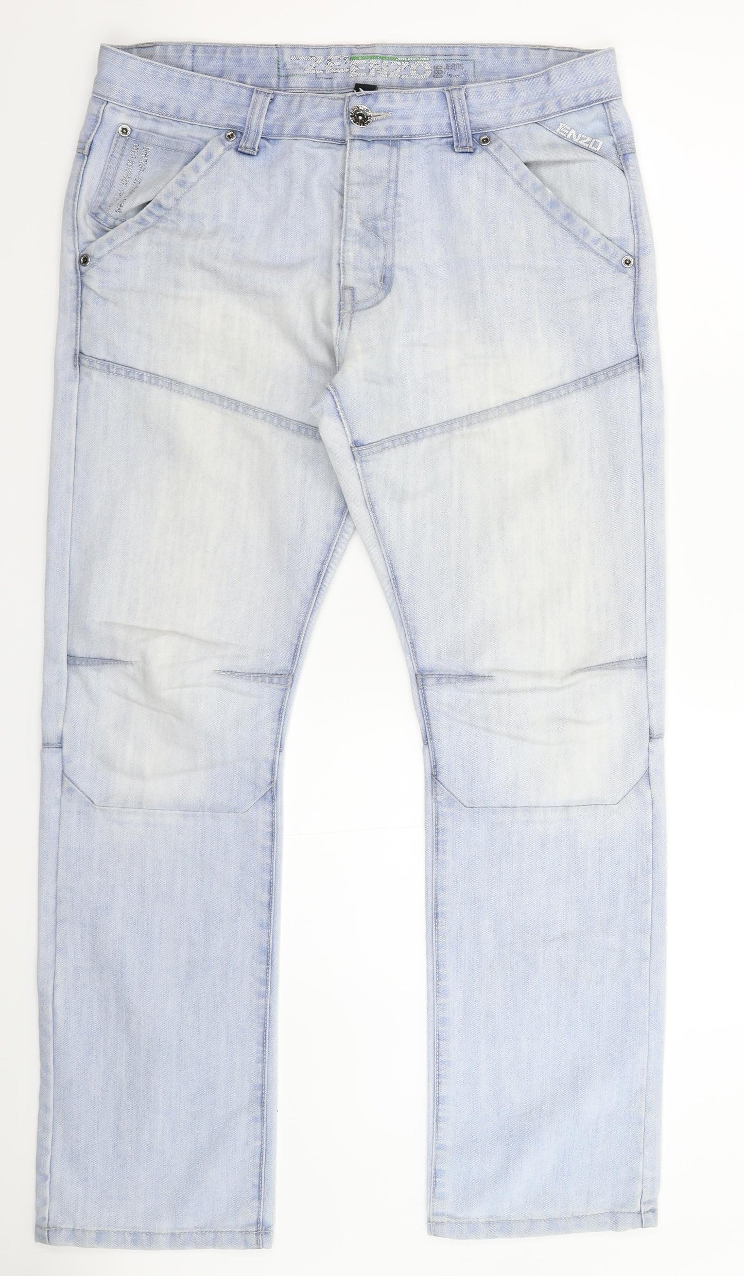 Enzo Mens Blue  Denim Straight Jeans Size 34 L29 in