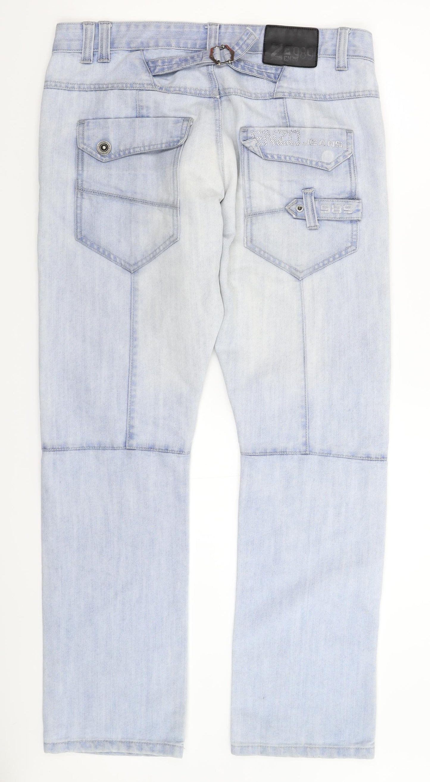 Enzo Mens Blue  Denim Straight Jeans Size 34 L29 in