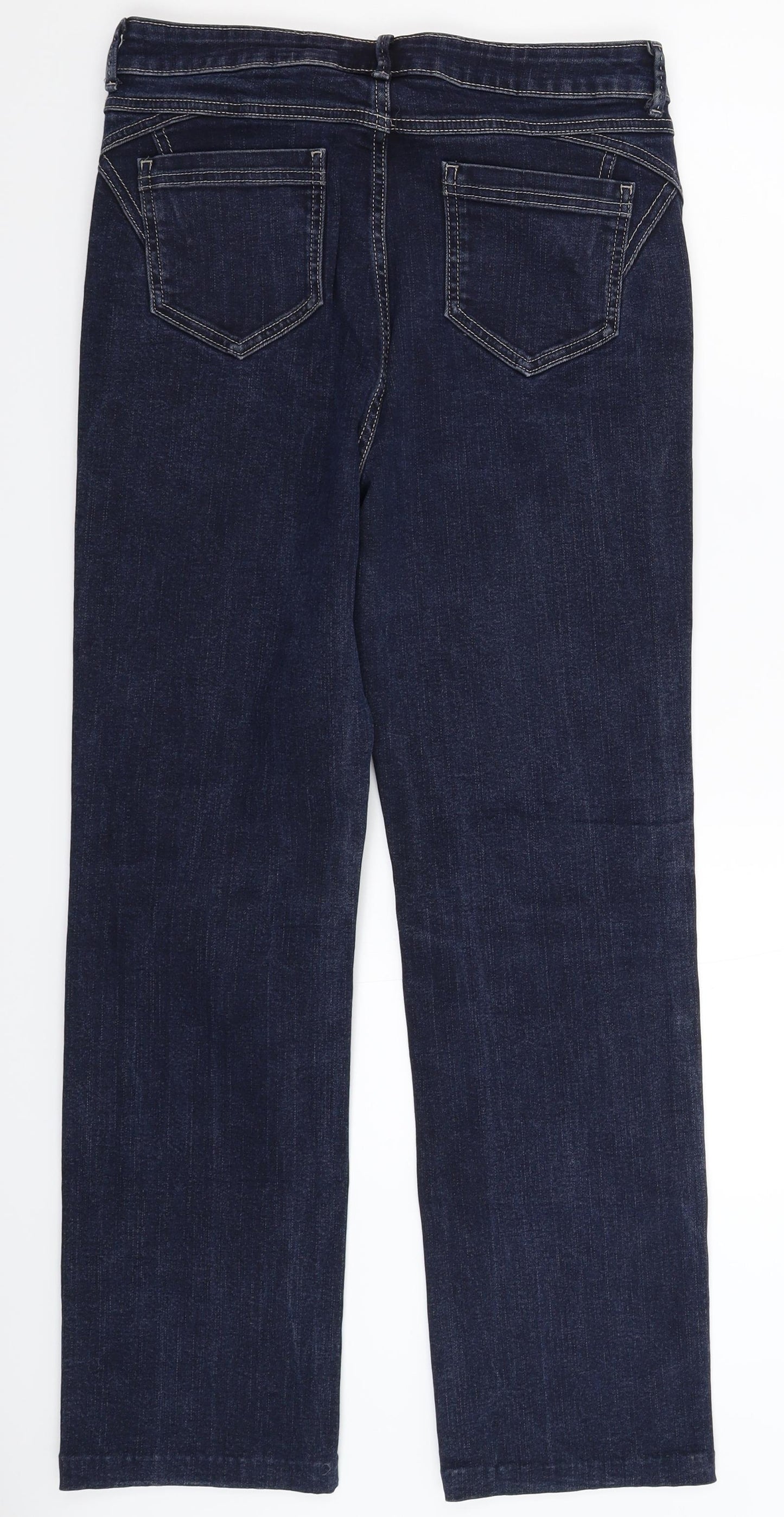 Per Una Womens Blue  Denim Straight Jeans Size 12 L28 in