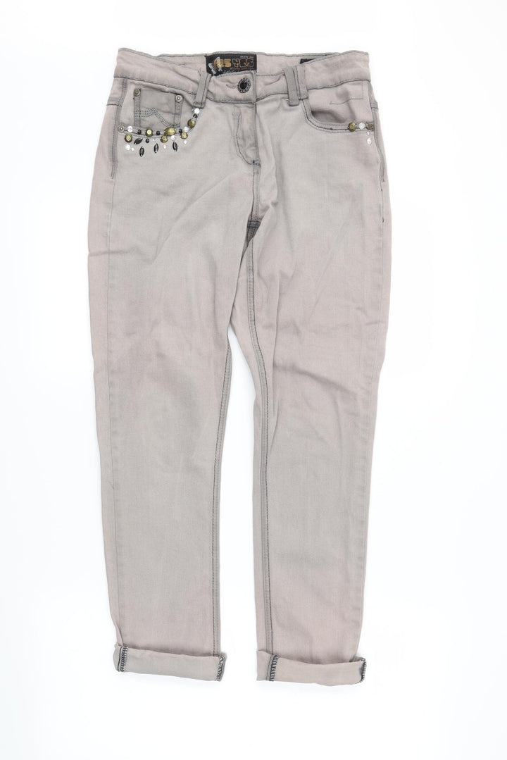 yesyes Womens Grey  Denim Straight Jeans Size 12 L24 in