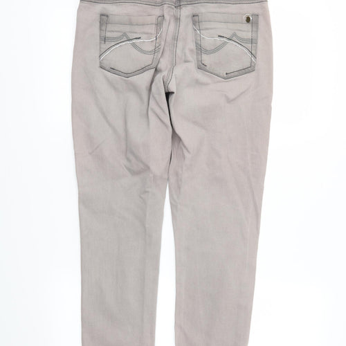 yesyes Womens Grey  Denim Straight Jeans Size 12 L24 in