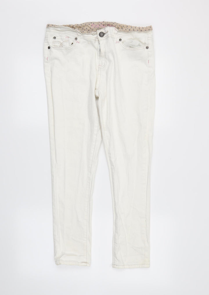 denimco Womens White  Denim Skinny Jeans Size 14 L24 in