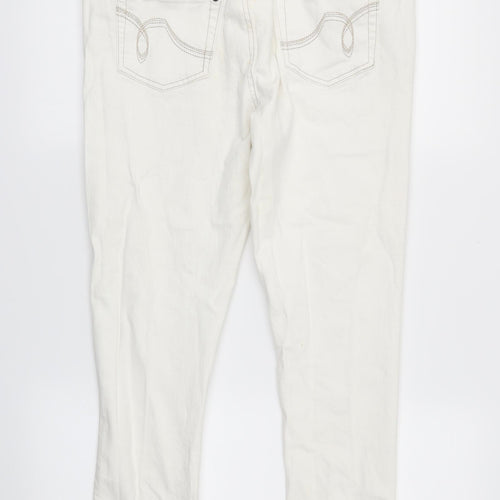 denimco Womens White  Denim Skinny Jeans Size 14 L24 in