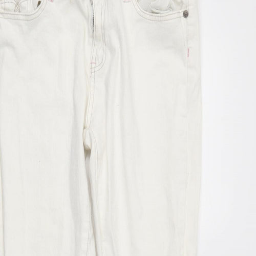 denimco Womens White  Denim Skinny Jeans Size 14 L24 in