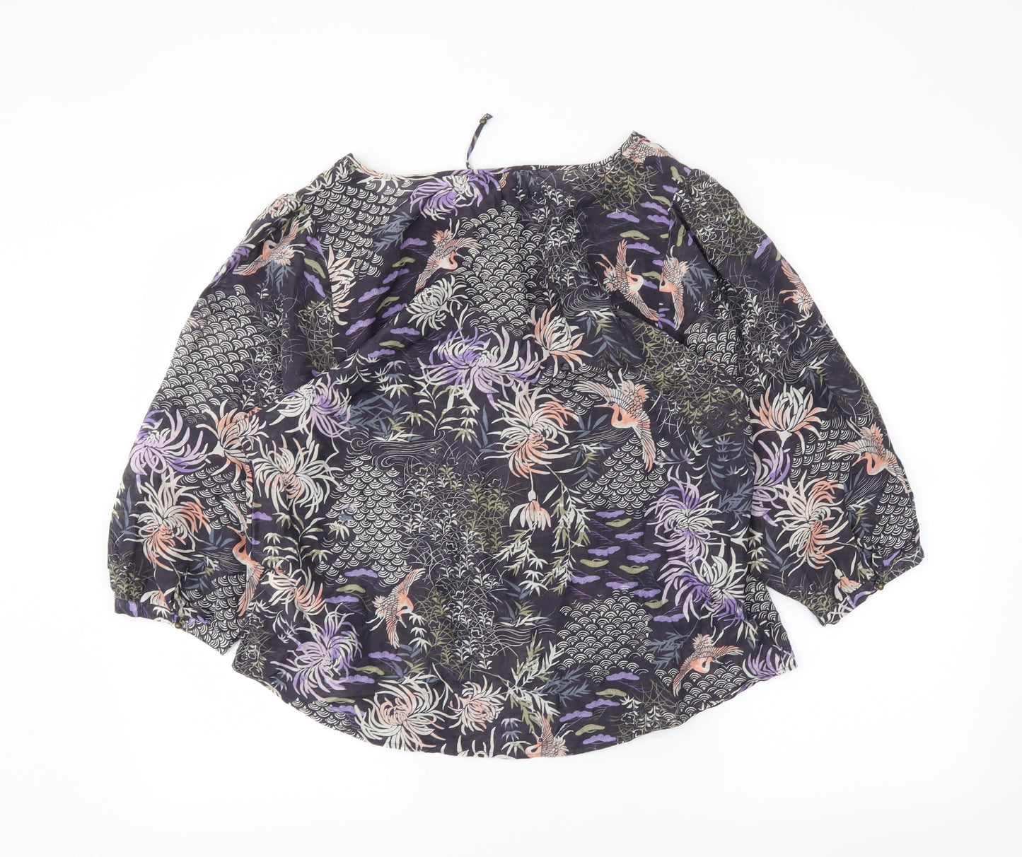 M&S Womens Blue Floral  Basic Blouse Size 12