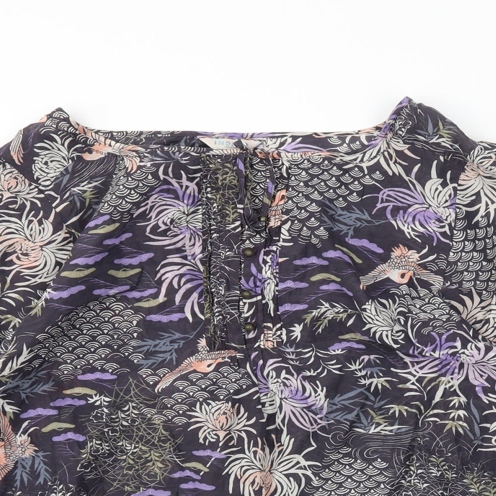 M&S Womens Blue Floral  Basic Blouse Size 12