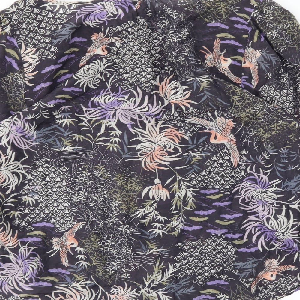 M&S Womens Blue Floral  Basic Blouse Size 12