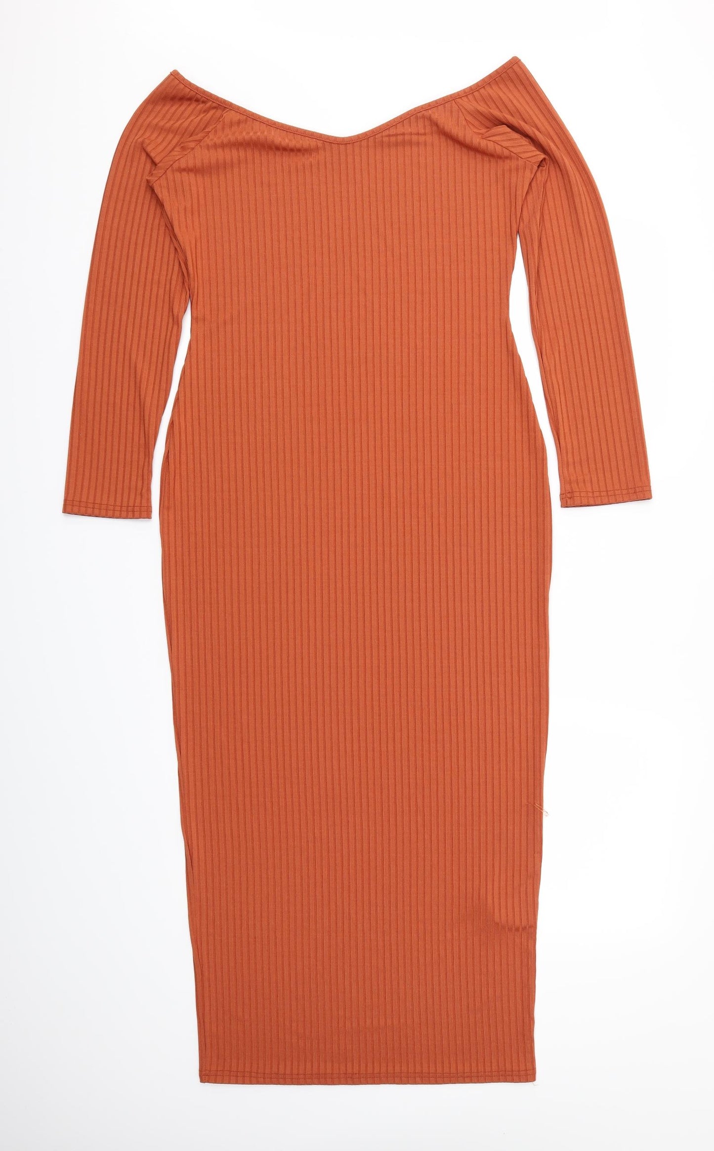 Boohoo Womens Orange   Ball Gown  Size 16