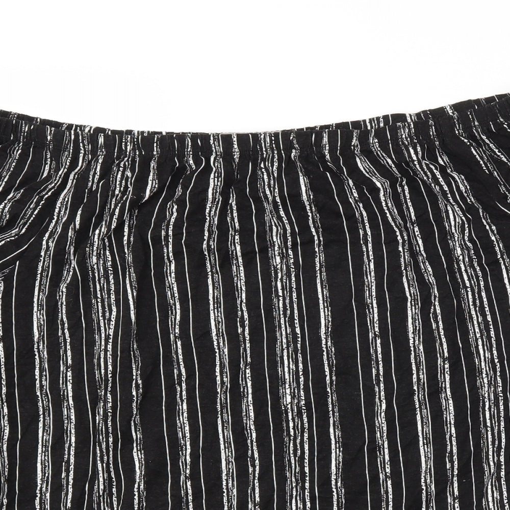 George Womens Black Striped  Basic Blouse Size 18