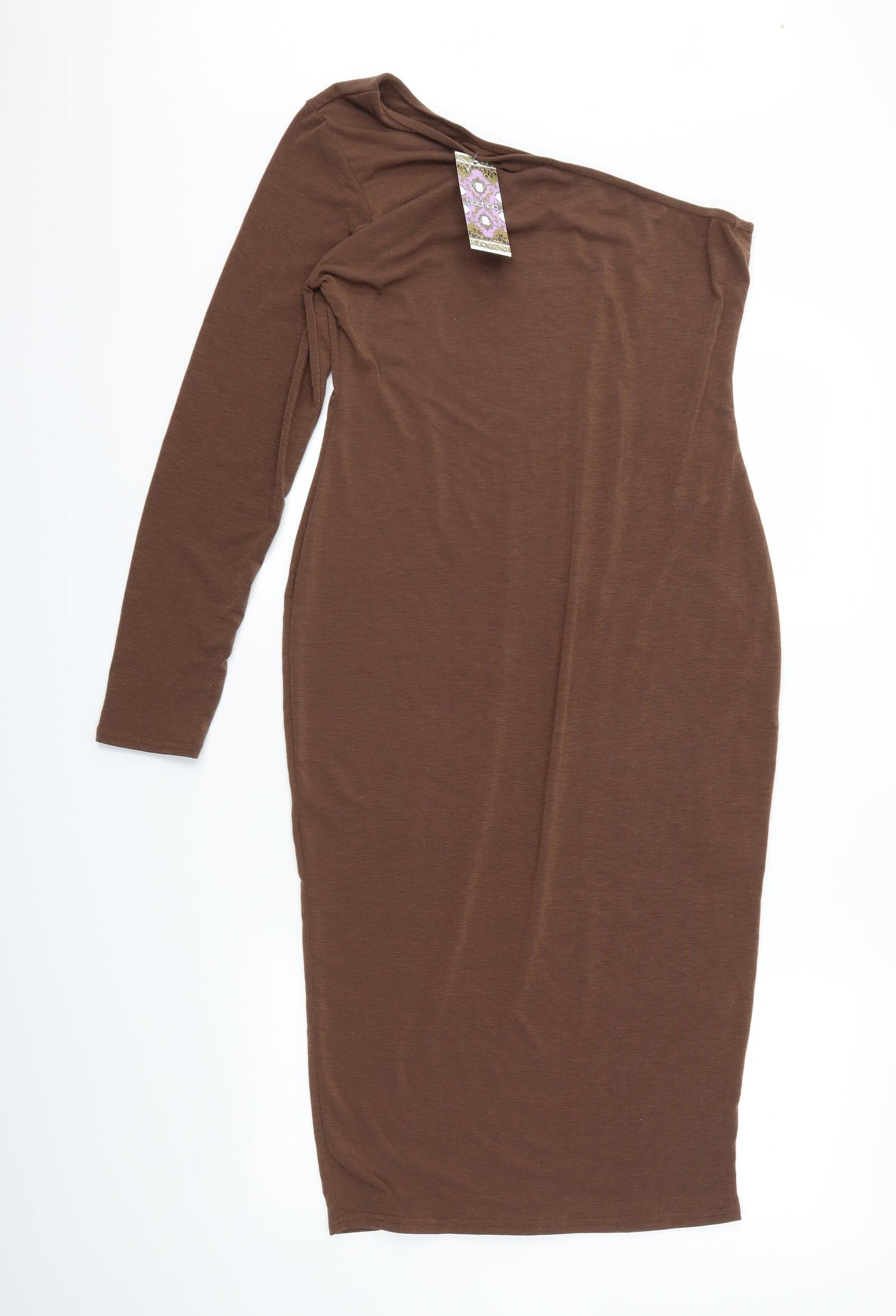 Boohoo Womens Brown   Bodycon  Size 16