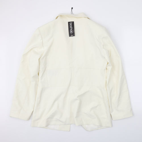 Boohoo Womens White   Jacket Blazer Size 16