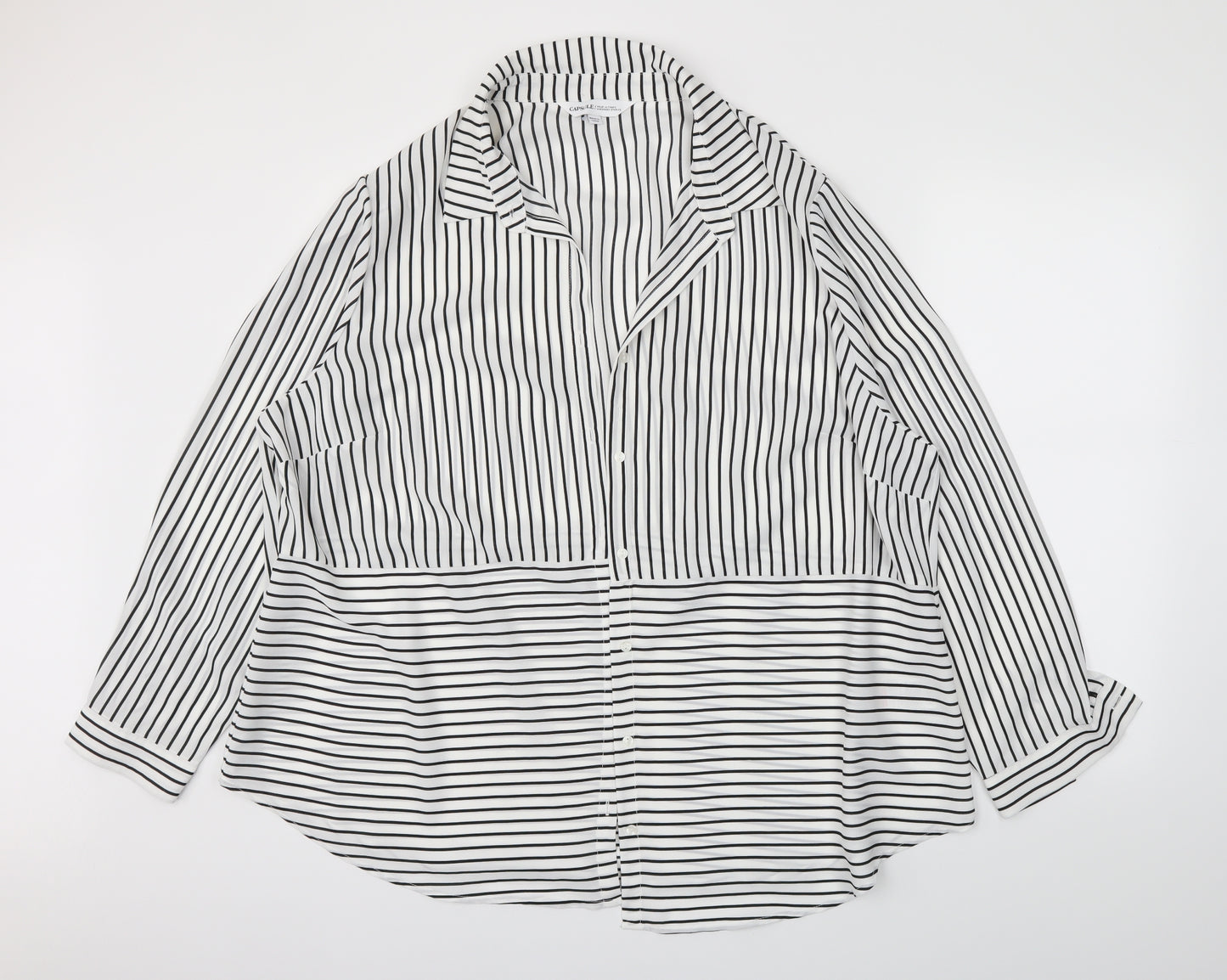 capsule  Womens White Striped  Basic Button-Up Size 26