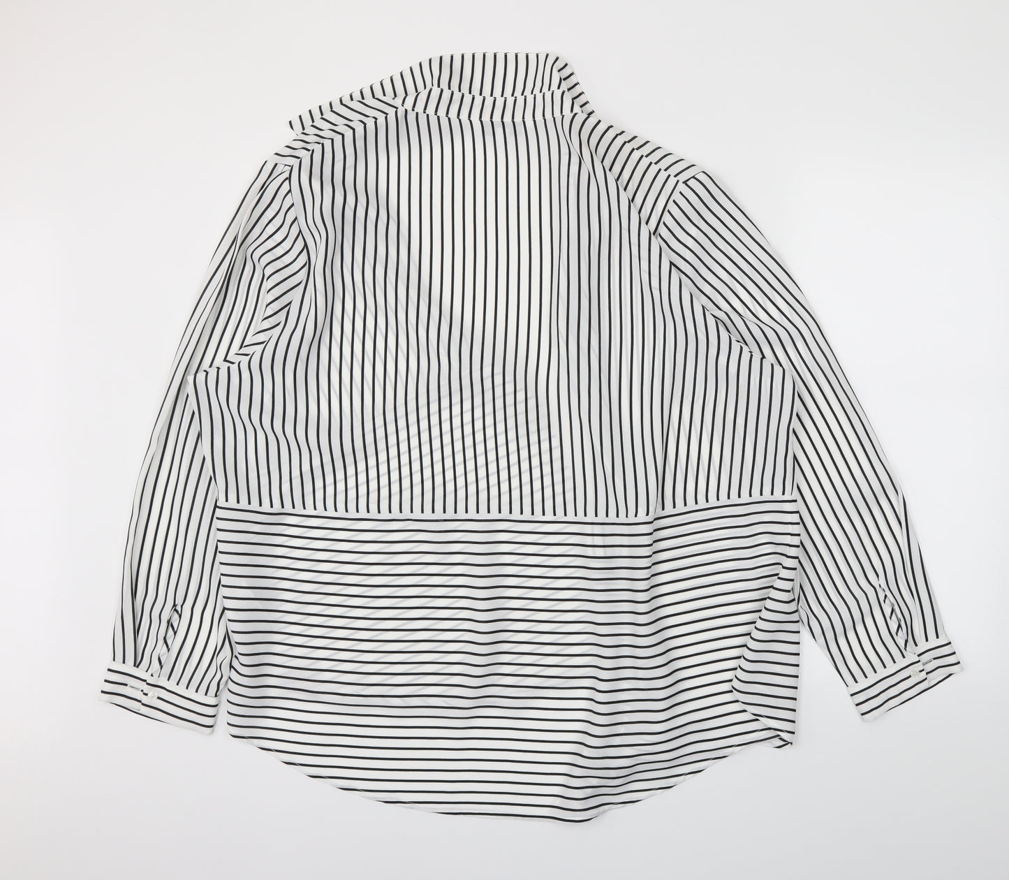 capsule  Womens White Striped  Basic Button-Up Size 26