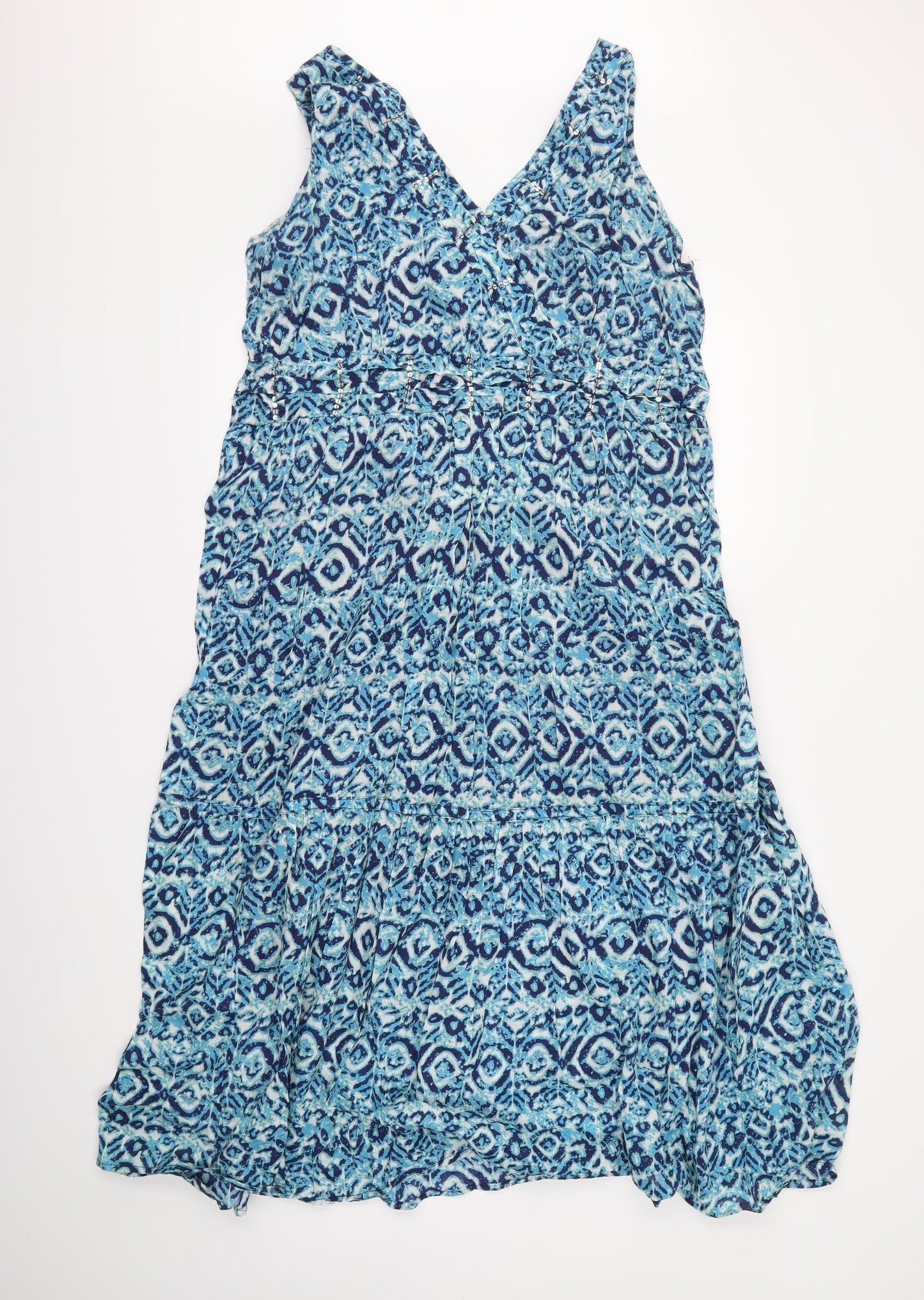 isle Womens Blue Batik  Trapeze & Swing  Size 22