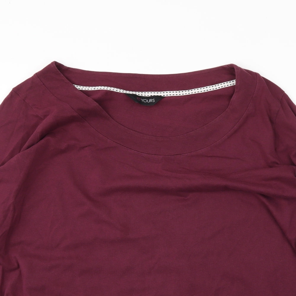 Yours Womens Red   Basic T-Shirt Size 22