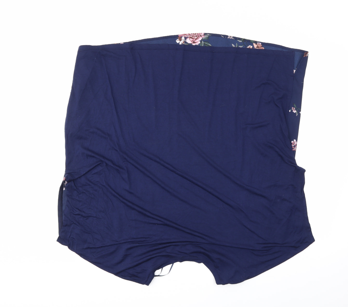 TU Womens Blue Floral  Basic Blouse Size 24