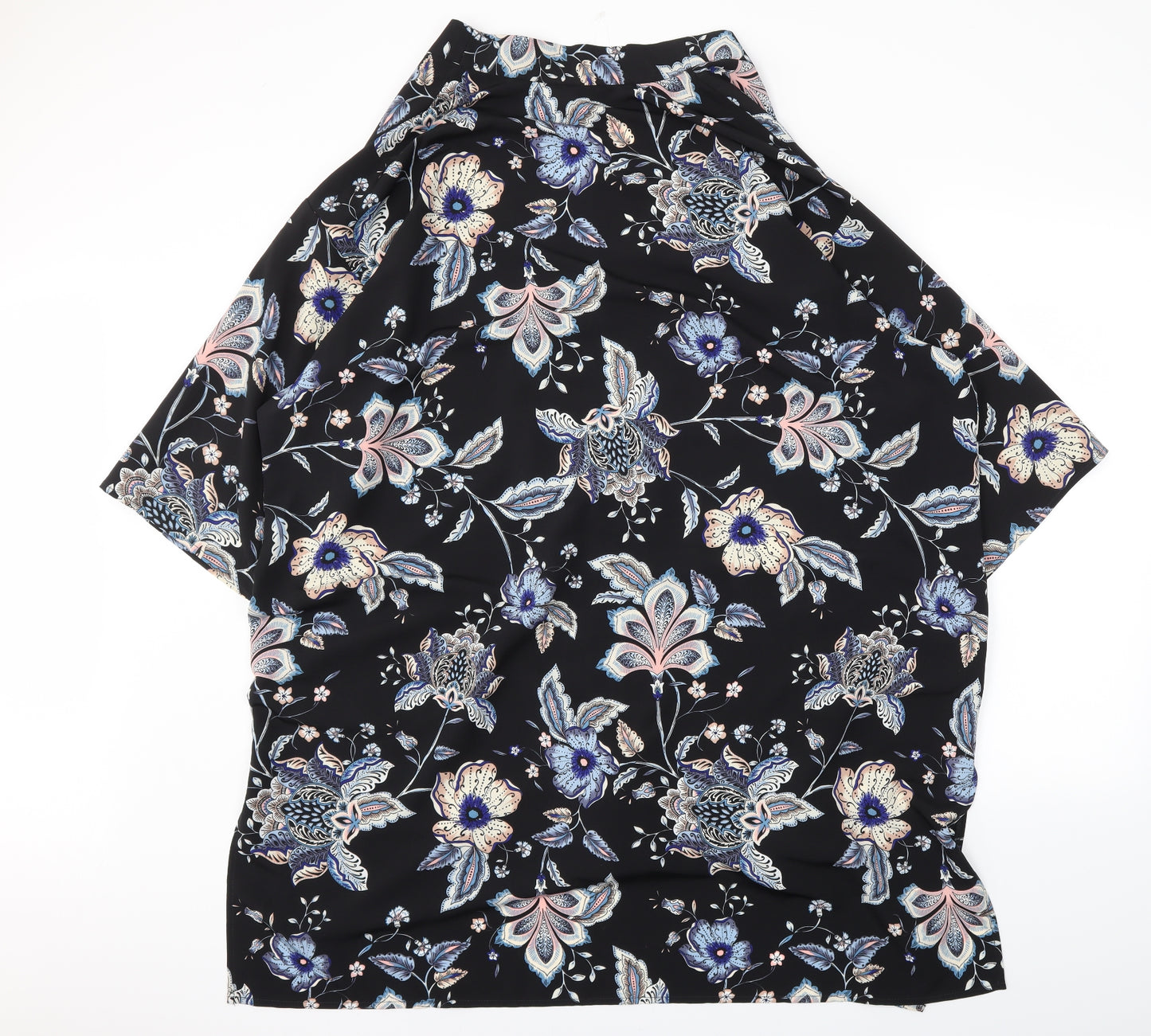 George Womens Black Floral  Kimono Blouse Size 20