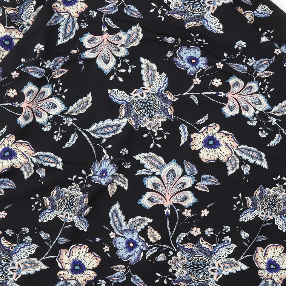 George Womens Black Floral  Kimono Blouse Size 20