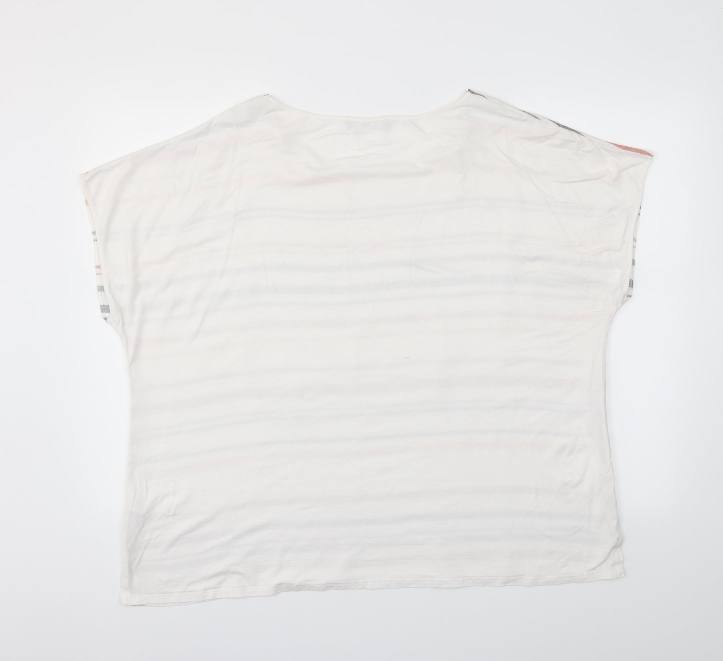 Nutmeg Womens White Striped  Basic Blouse Size 24