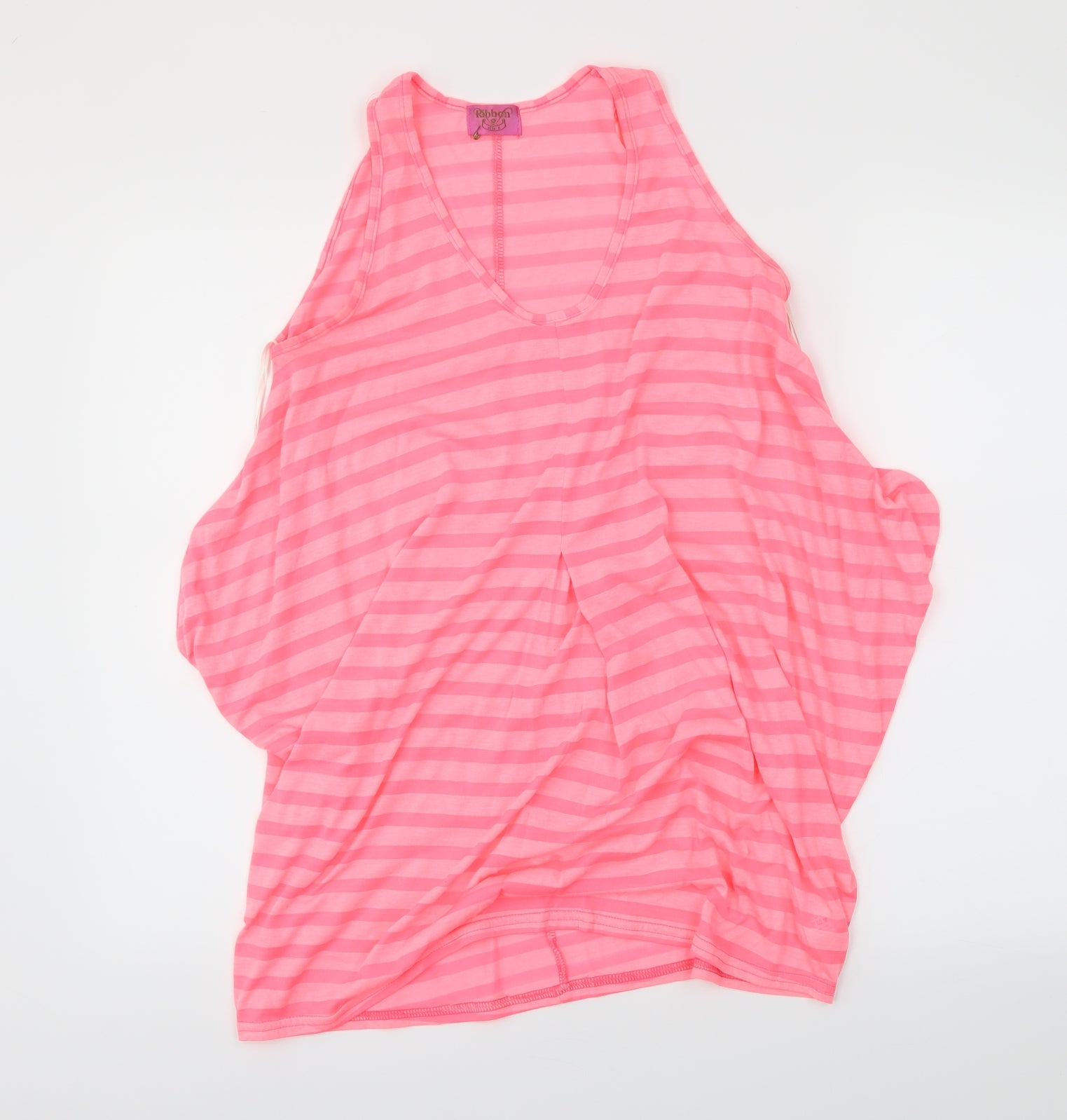 ribbon Womens Pink Striped Basic Tank Size 8 – Preworn
