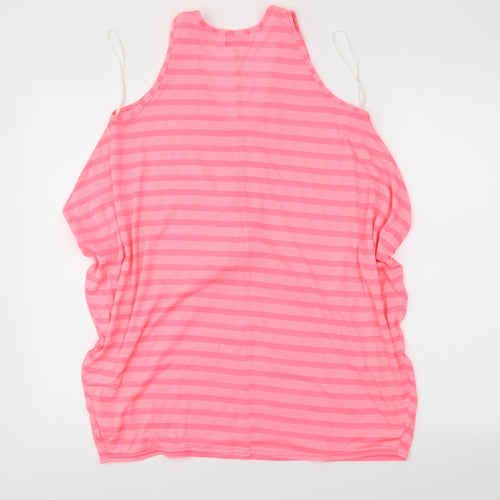ribbon Womens Pink Striped  Basic Tank Size 8