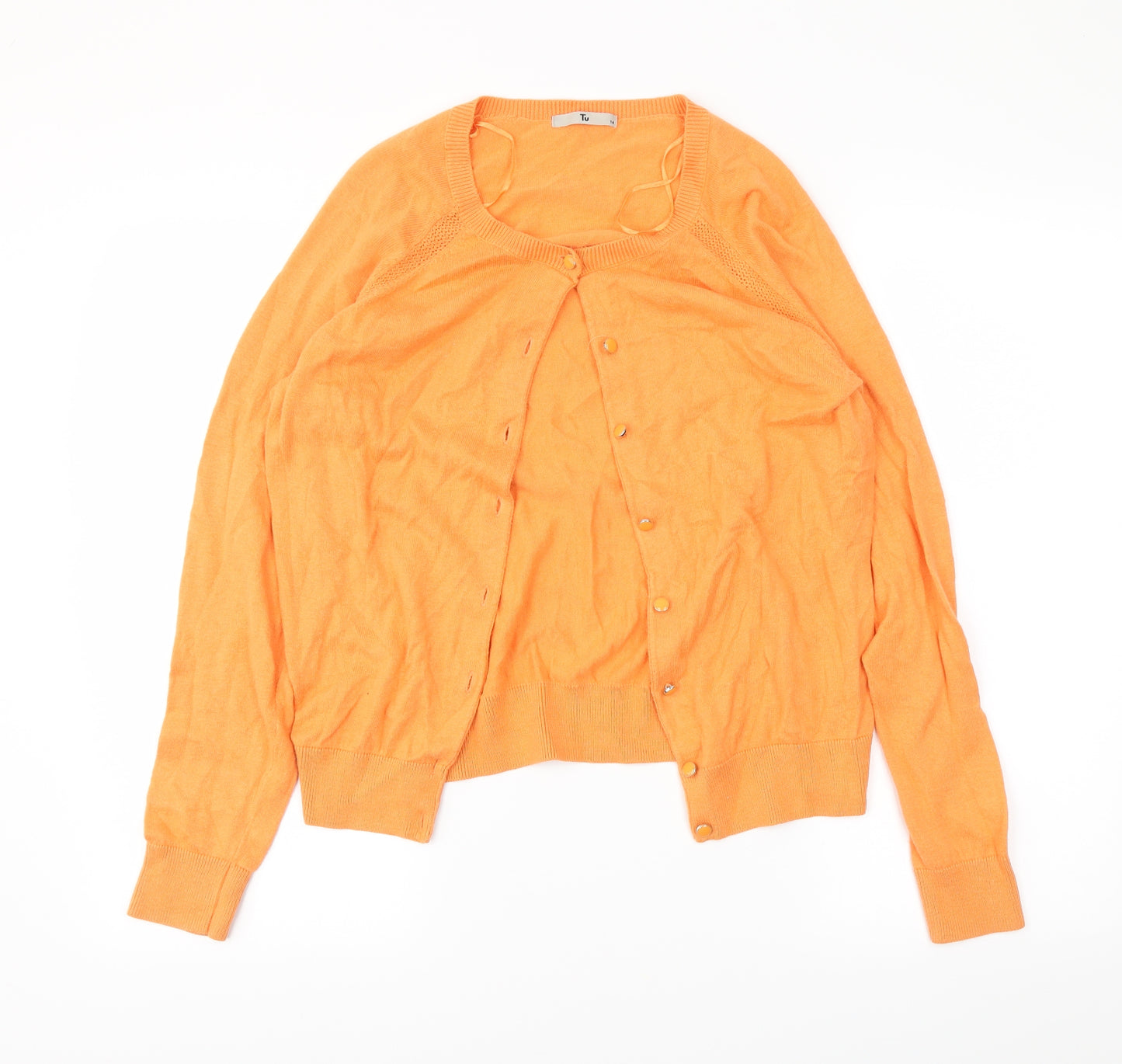 TU Womens Orange   Cardigan Jumper Size 14