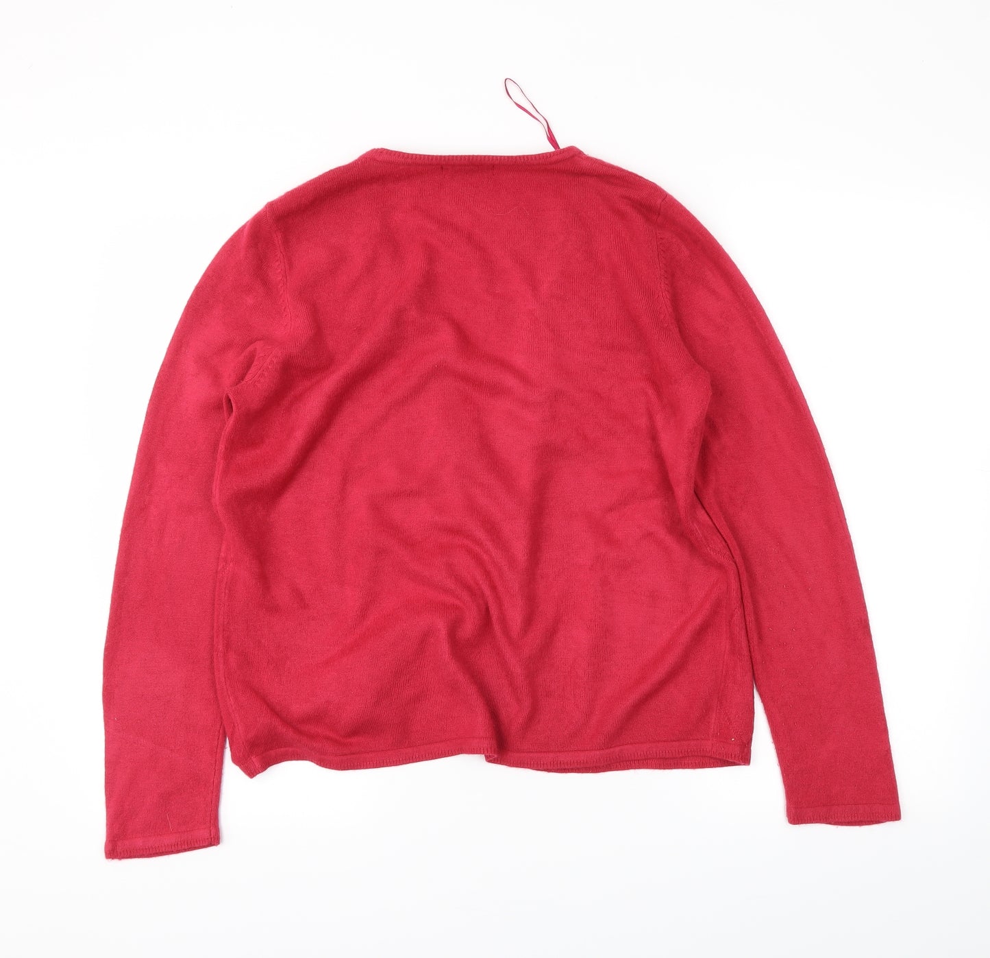 BM Womens Red   Cardigan Jumper Size S
