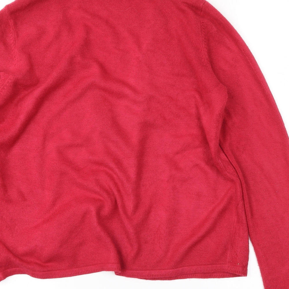 BM Womens Red   Cardigan Jumper Size S