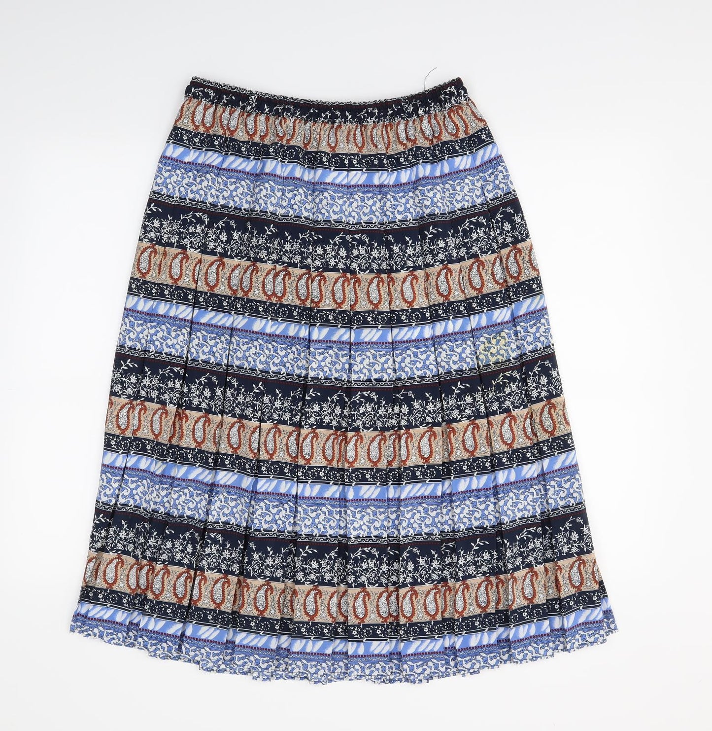 Design essentials Womens Blue Paisley  Swing Skirt Size 14