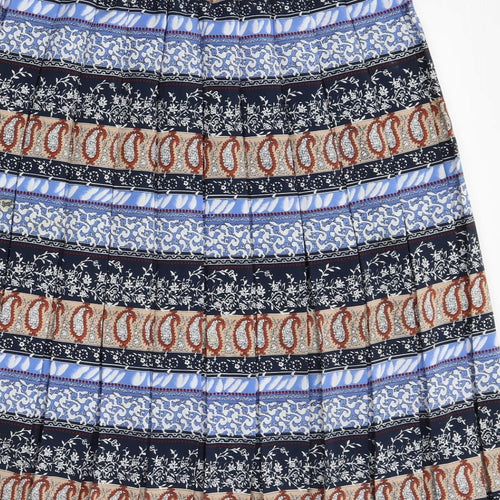 Design essentials Womens Blue Paisley  Swing Skirt Size 14