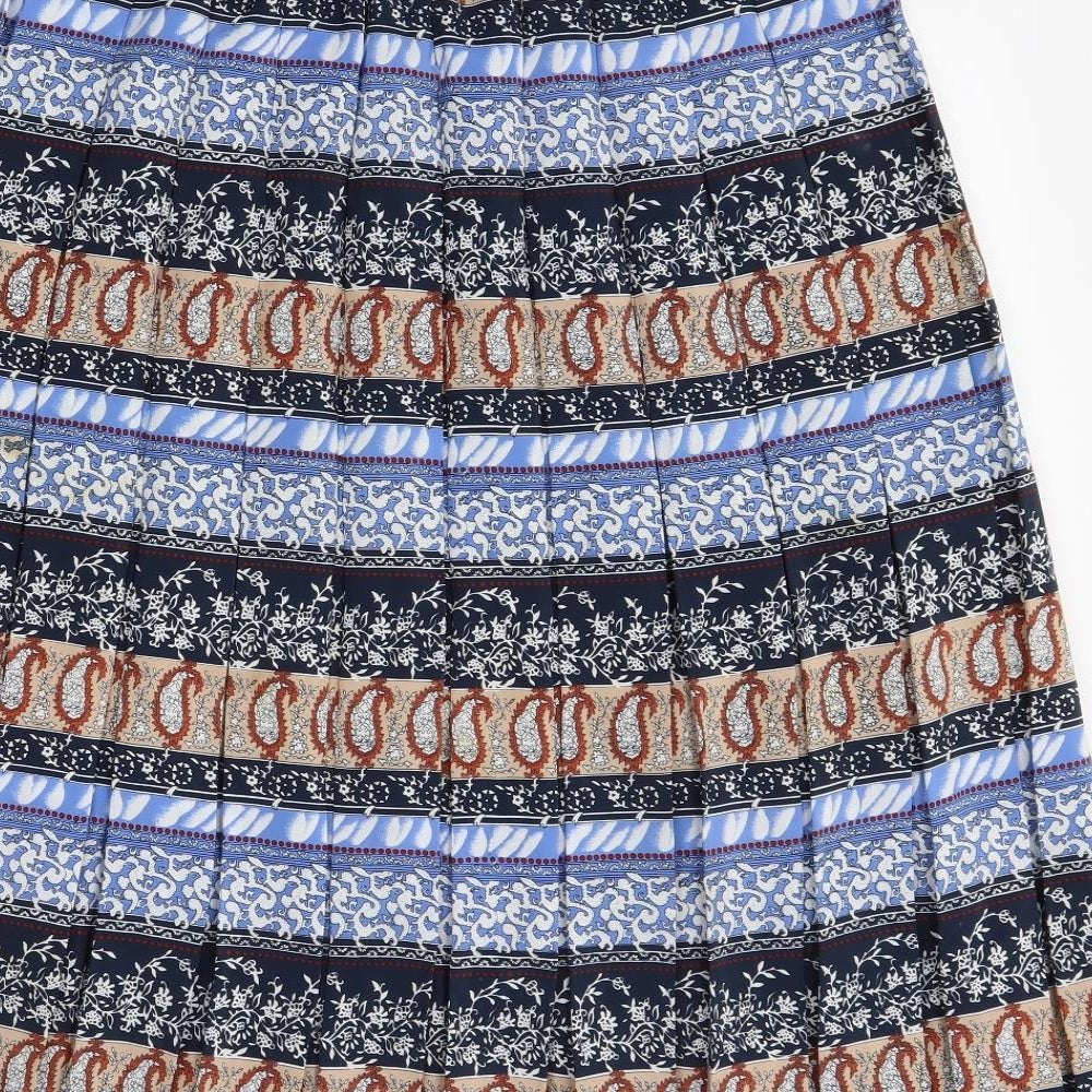 Design essentials Womens Blue Paisley  Swing Skirt Size 14