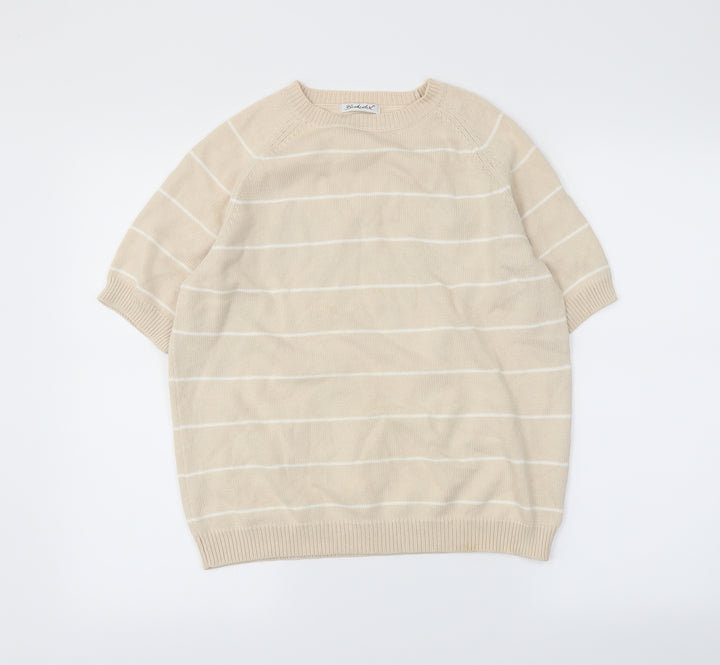 Berkertex Womens Beige Striped Pullover Jumper Size 14