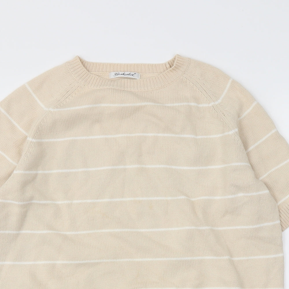 Berkertex Womens Beige Striped  Pullover Jumper Size 14