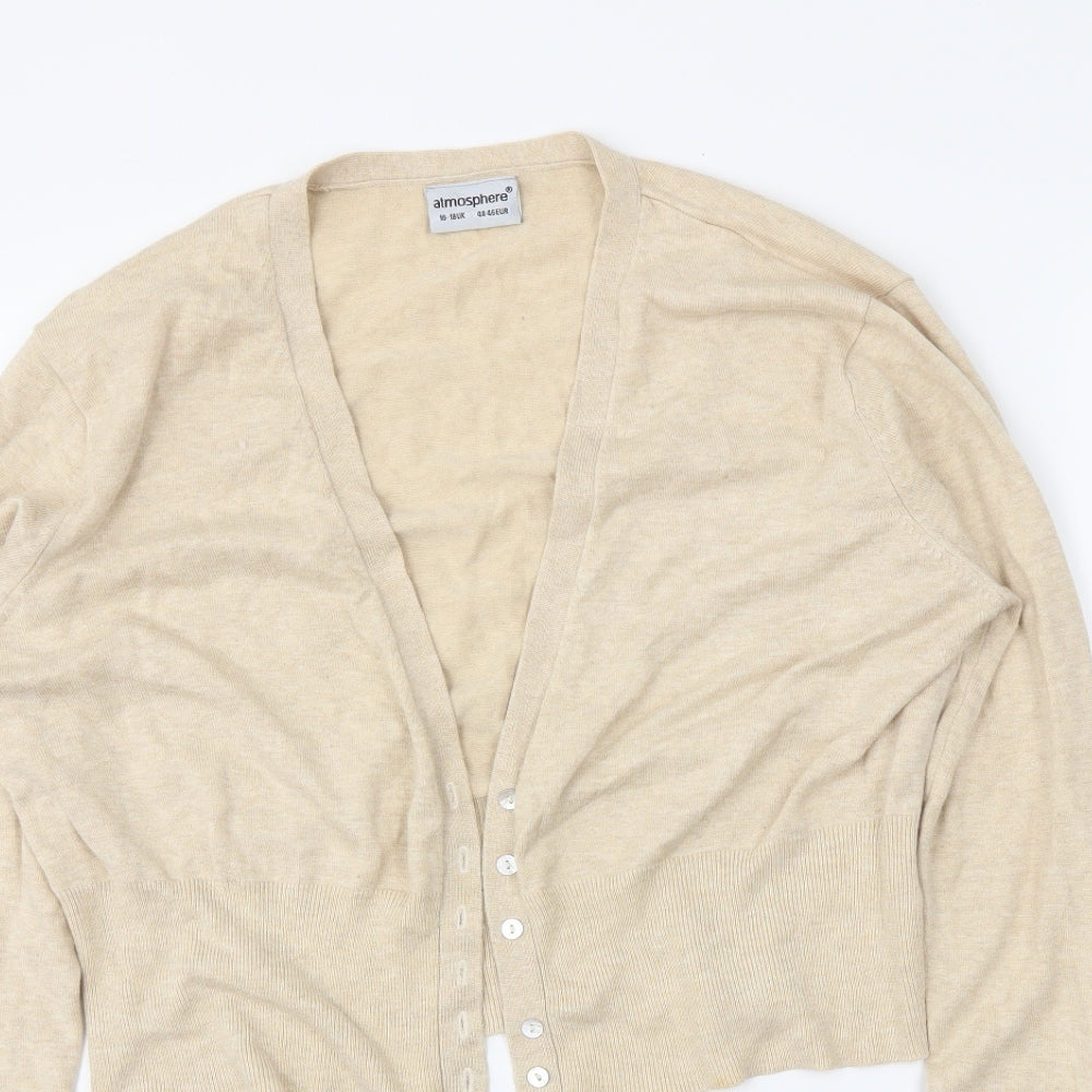 Atmosphere Womens Beige   Cardigan Jumper Size 16