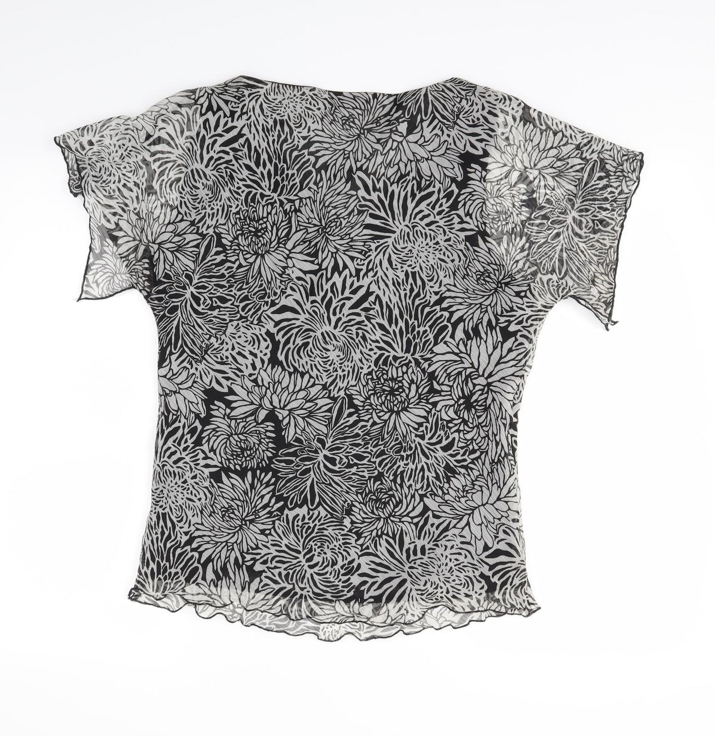 Joella Di Marco Womens Grey Floral  Basic Blouse Size 12