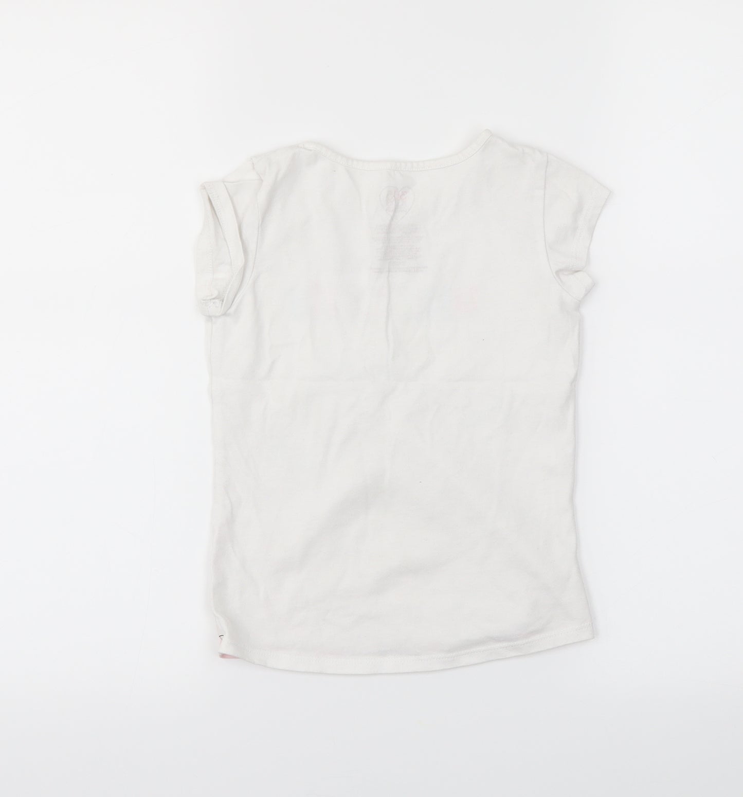 365 Girls White   Pullover T-Shirt Size 6 Years