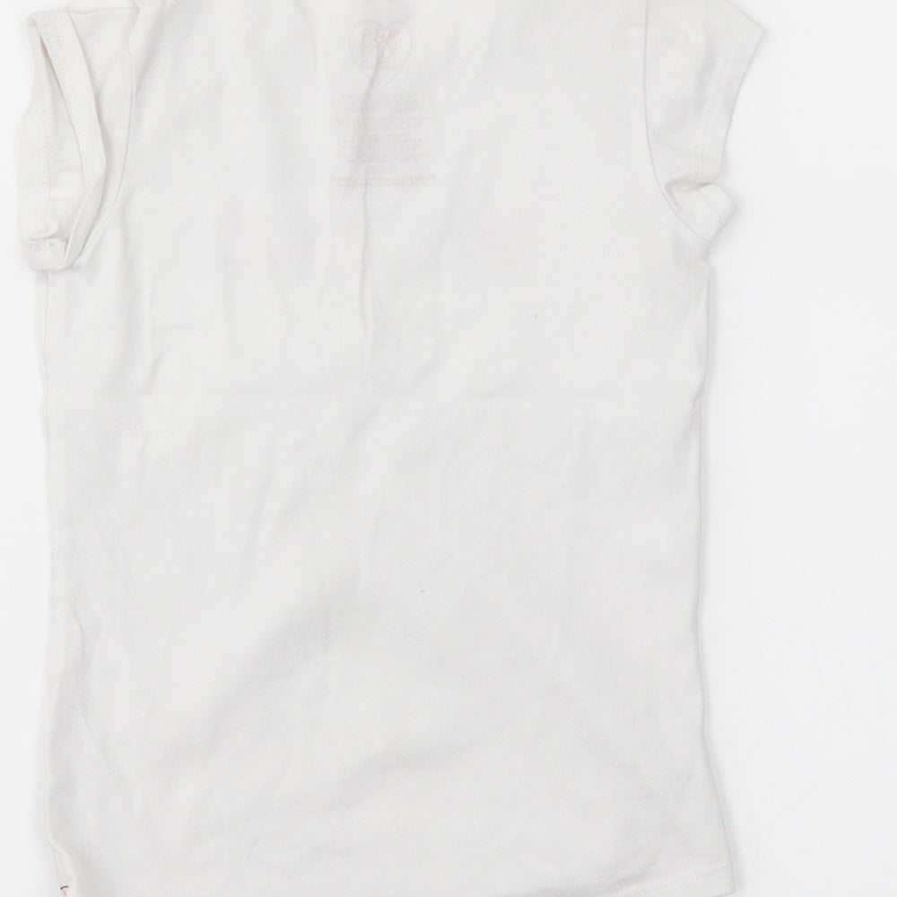 365 Girls White   Pullover T-Shirt Size 6 Years