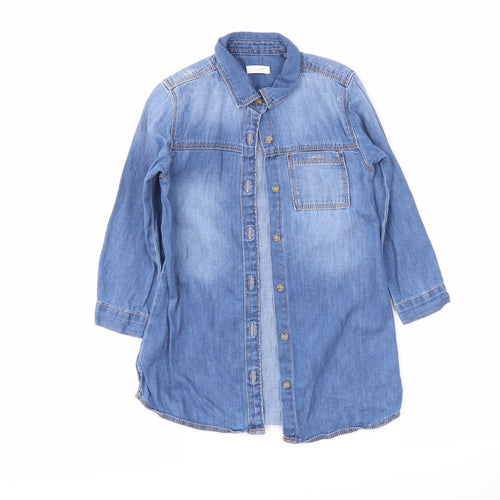 NEXT Girls Blue   Shirt Dress  Size 3-4 Years
