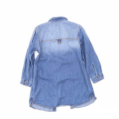 NEXT Girls Blue   Shirt Dress  Size 3-4 Years