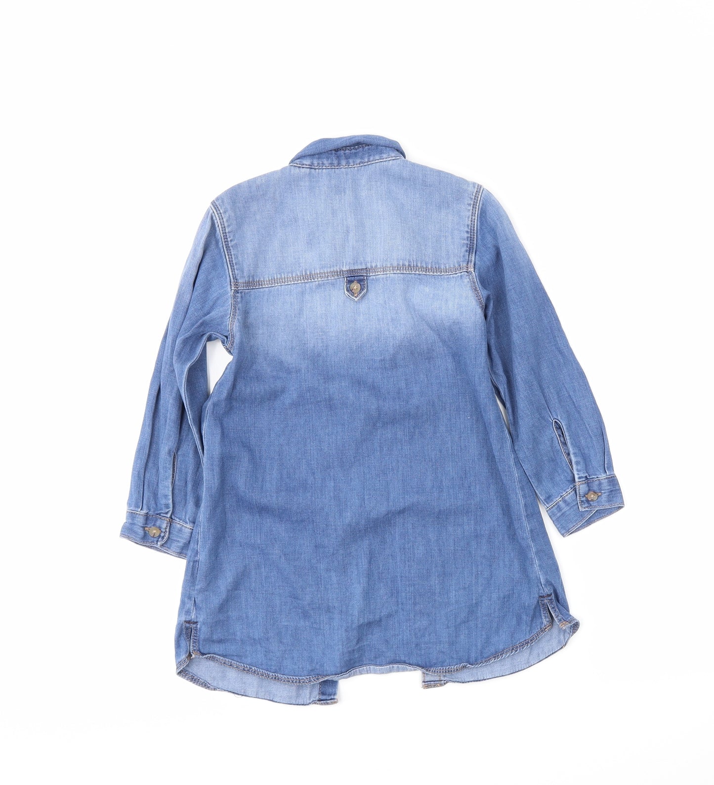 NEXT Girls Blue   Shirt Dress  Size 3-4 Years
