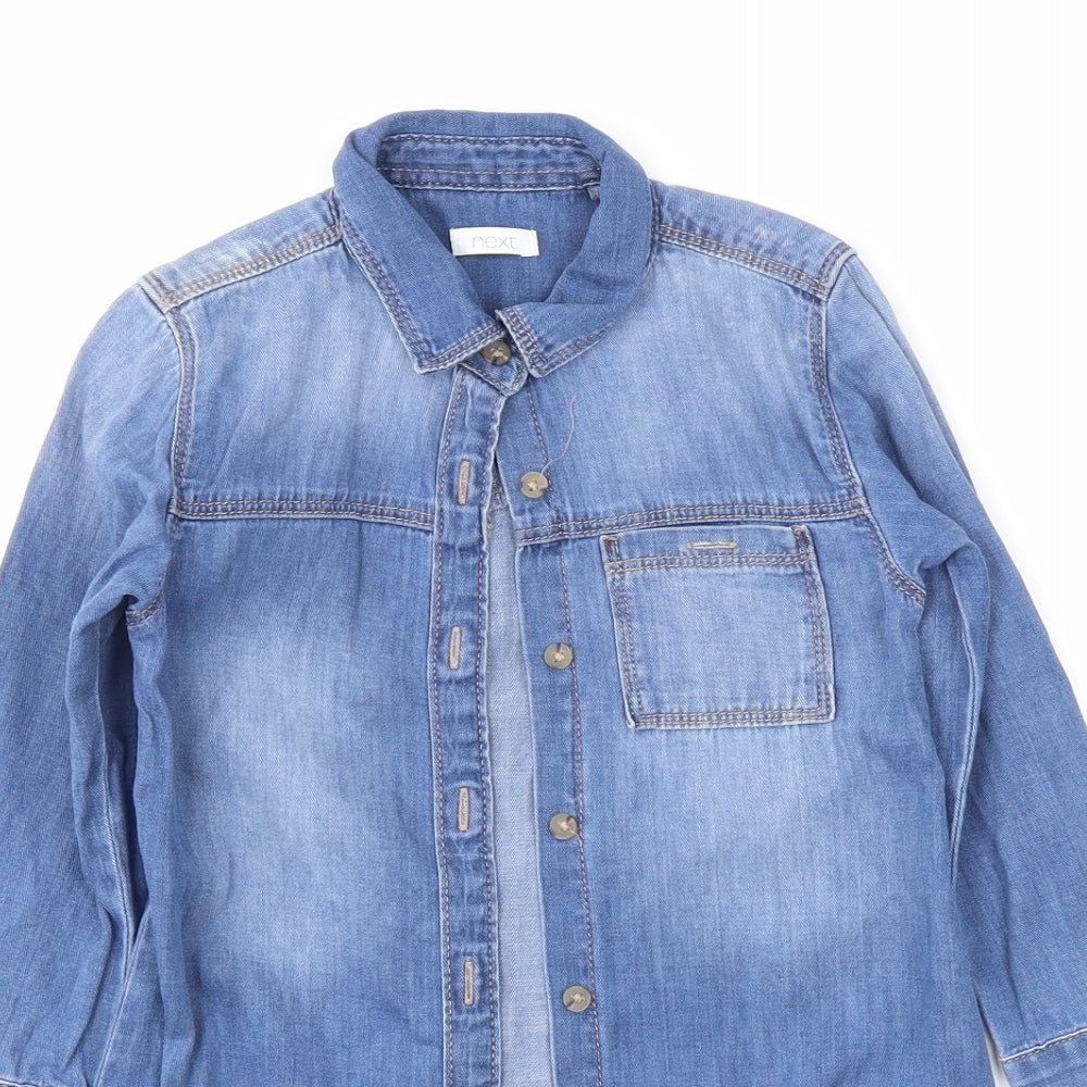NEXT Girls Blue   Shirt Dress  Size 3-4 Years