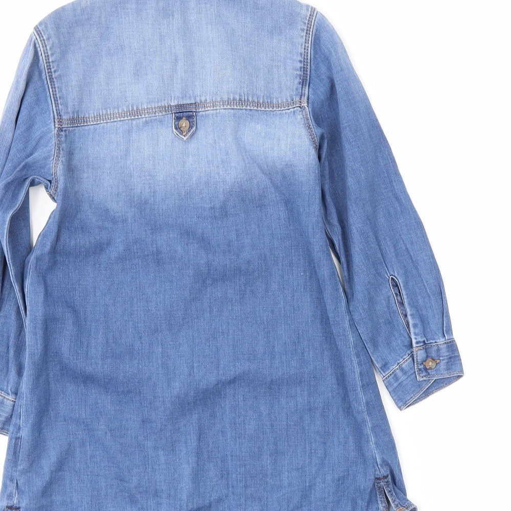 NEXT Girls Blue   Shirt Dress  Size 3-4 Years