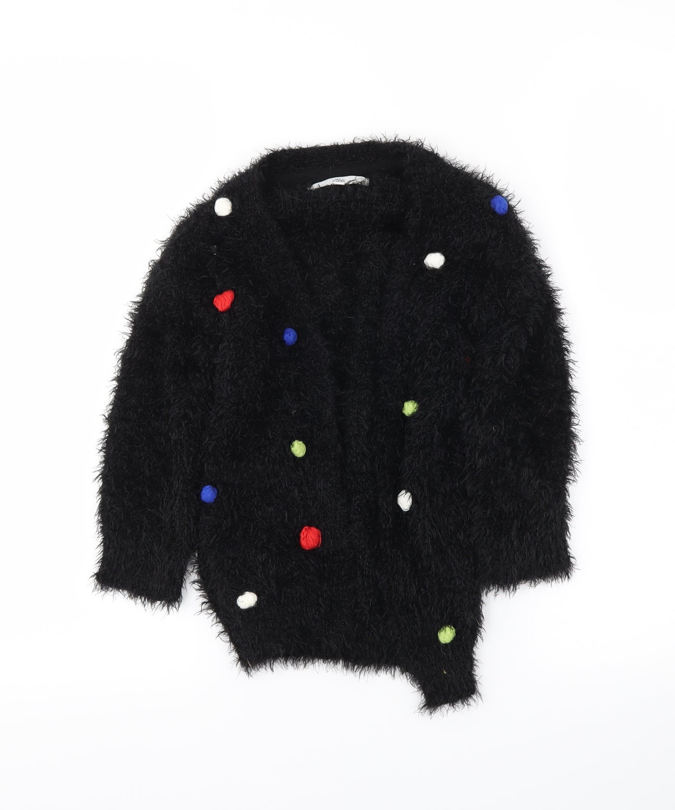 M&S Girls Black   Shrug Jumper Size 5-6 Years
