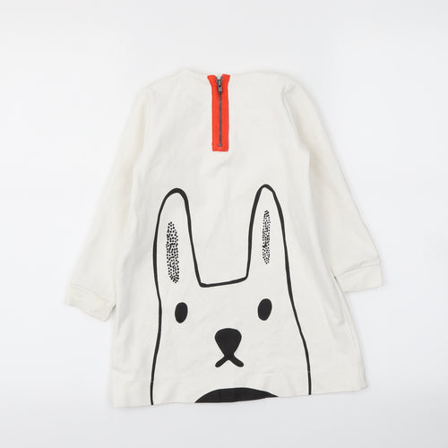 my k Girls White   Jumper Dress  Size 3-4 Years