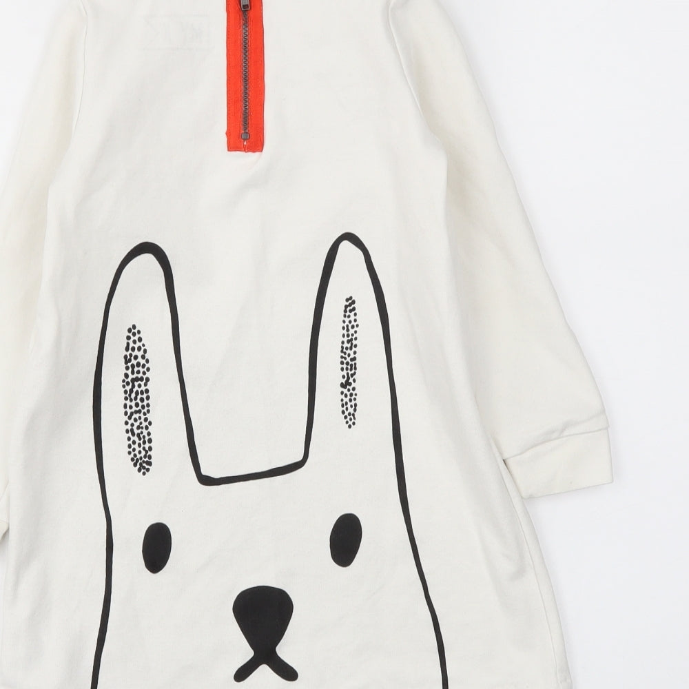 my k Girls White   Jumper Dress  Size 3-4 Years