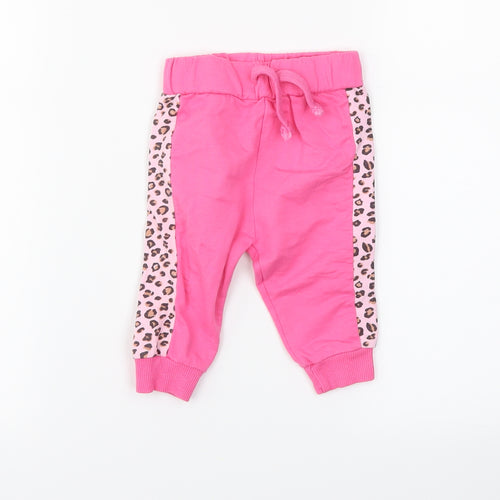 Studio Girls Pink Animal Print  Jogger Trousers Size 3-6 Months