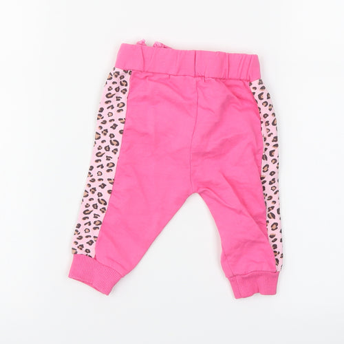 Studio Girls Pink Animal Print  Jogger Trousers Size 3-6 Months